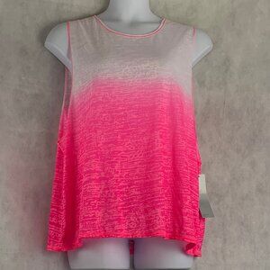 Ideology Women's Dip-Dyed Burnout Active Tank Top, Molten Pink, XXL